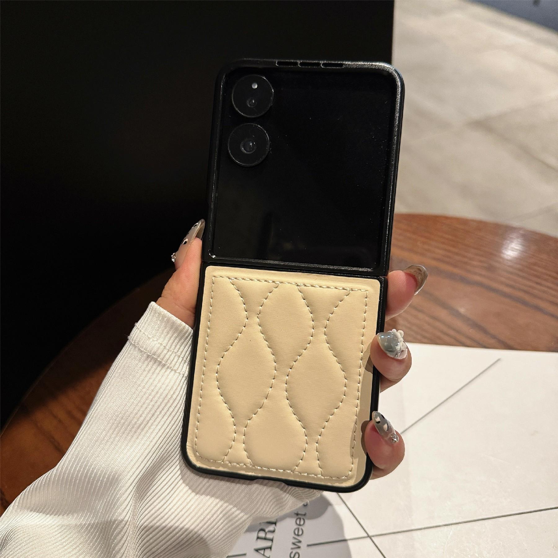 

For Xiaomi Mix Flip 2 Folding Phone Case Ripple Pattern Leather Coated PC Cover