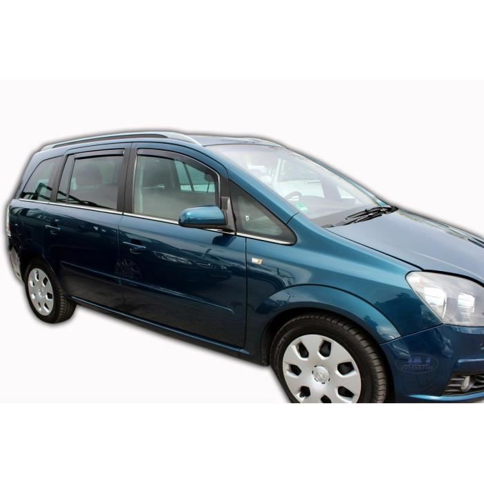 Déflecteurs d'air - J&amp;J AUTOMOTIVE - Opel Zafira B - Fumé - Installation facile - Acrylique renforcé