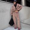 European and American Street Style Fashion Casual Women's Suit Solid Color Long-sleeved Zipper Cardigan Elastic Wide-leg Pants Two-piece Set Women