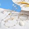 Waterproof Pearl Anklet, Stainless Steel Anklets Beads Link Chain Adjustable, Fashion Jewelry for Women Mom Wife Girlfriend