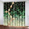 2pcs Glass Abstract Geometric Graphic Pattern Painted Curtain Rod Pocket  Digital Printed Curtains Polyester Materia Living Room