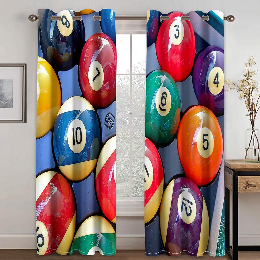 Billardkugeln Snooker Wettbewerb Unterhaltungsspiel Vorhänge für Wohnzimmer Schlafzimmer Küche Billardzimmer Dekor Vorhänge