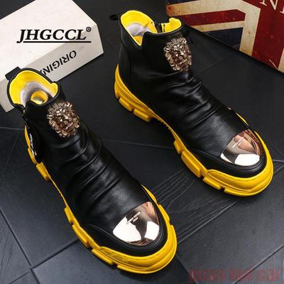 Stivali da moto casual alla moda scarponi da neve da uomo versione coreana jolly caviglia alta pelle stivaletti firmati zapatillas hombre A26