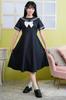 A&TCollection Kami Girls' School Elementary School Uniform, Navy Blue Sailor Suit, Size M, Women's Cosplay Costume