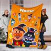 Personalized Custom Name Blanket - Anpanman Print Design,Blanket for Sofa,Bed,Travel,Camping - Soft and Warm, Great Gift