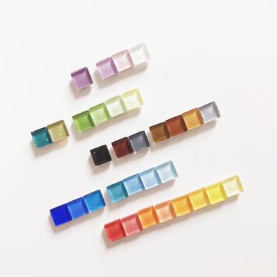 Stylish Glass Mosaic Refrigerator Magnets - Creative Photo & Message Sticker Set