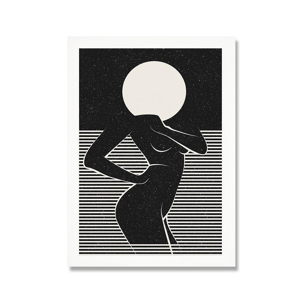 Abstract Nude Woman Silhouette Sensual Art Print Naked Body Figure  Modern Boho Female Poster Canvas Painting Wall Decor
