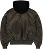 Winter Jacket Alpha Industries MA-1 D-Tec Hood Bomber Jacket (183110) Dark Green