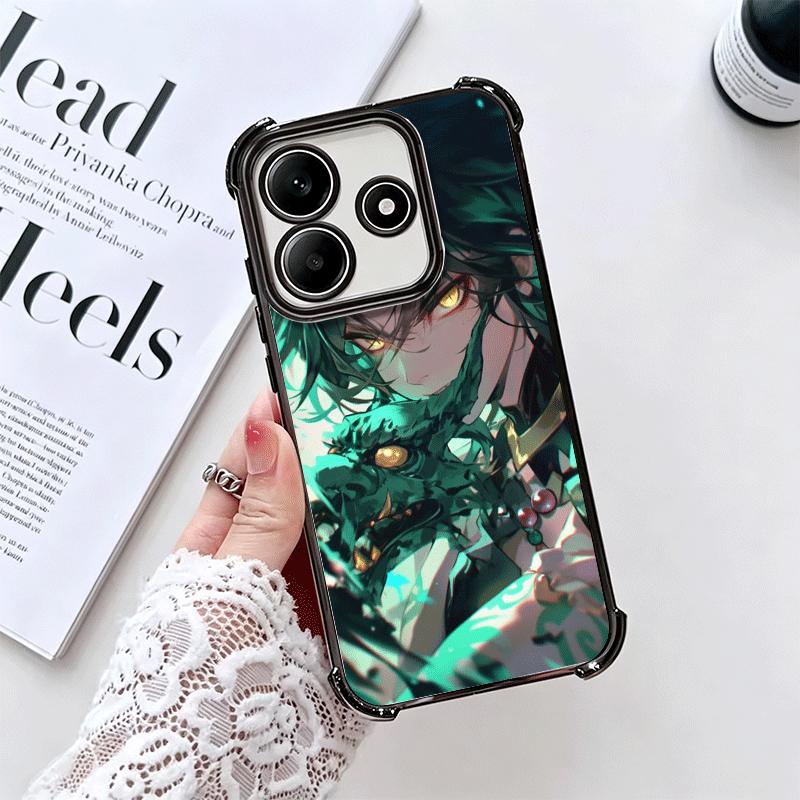 Genshin Impact Xiao Plating Phone Case For Xiaomi Redmi Note 14 15 Pro Plus 13 12 11 11S 11T 10 9S 9 5G Anti-Fall Airabag Cover