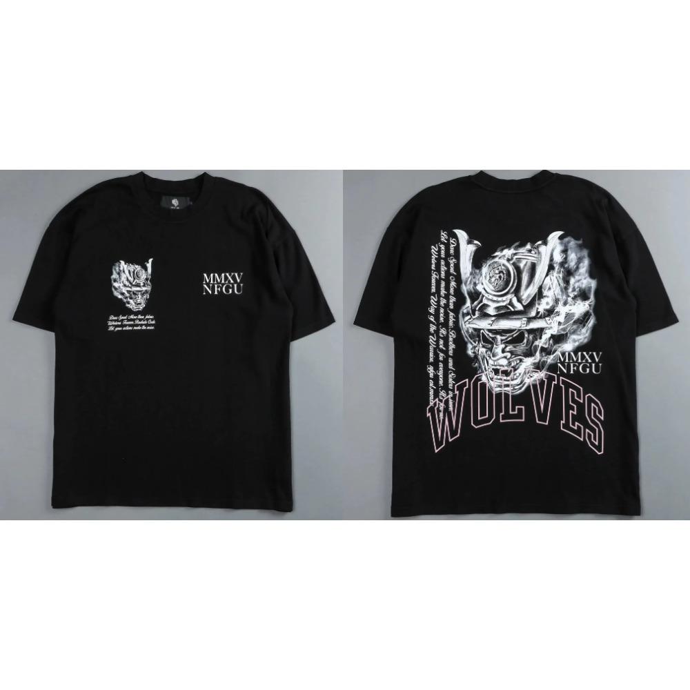 Darc Wolfskopf Lustiger Aufdruck Workout Fitnessstudio Fitness 100% Baumwolle Herren T-Shirt Kurzarm Lässiges T-Shirt Mode Sport Übergroße Y2k Oberteile