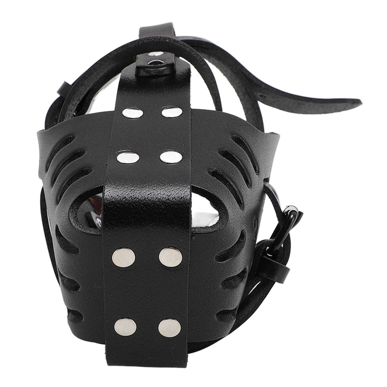 

Dog Muzzle Adjustable Fit Comfortable Faux Leather Basket Muzzle for Anti Barking Anti Chewing