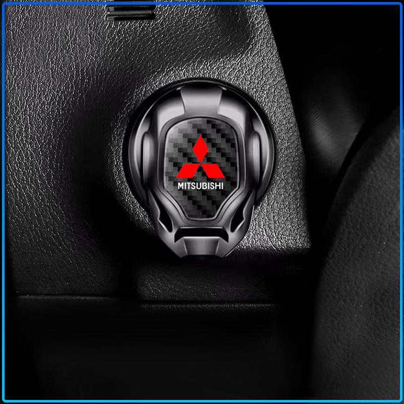 1Pcs Car One-Click Start Buttons Protective Cover Decoration For Mitsubishi Lancer 7 8 I200 Pajero Montero Sport Outlander ASX Mirage Eclipseefender