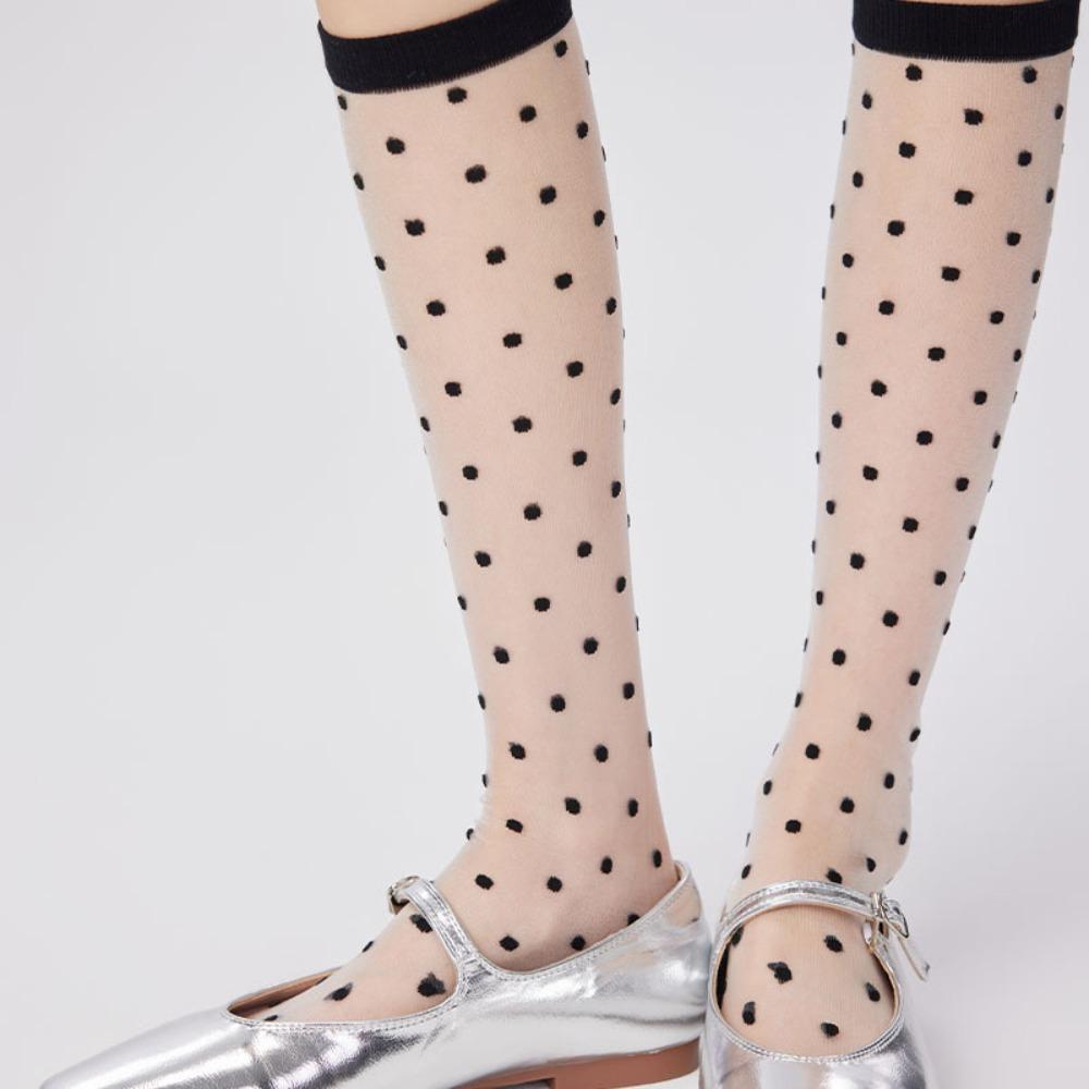 Transparente Damenstrümpfe Kristallseide Gepunktete Socken Süße Lange Socken Süße Mädchen