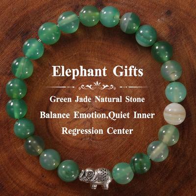Lindo Elefante Niña Regalos Para Mujeres Pulseras Brazaletes de Jade Natural Regalo de Cumpleaños Día de Acción de Gracias Amigo