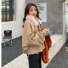 Winter Fleece Lined Leather Parka Coat for Women Korean Loose Short Jacket Warm Outerwear