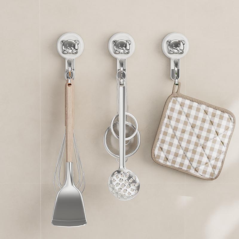 Rotating Suction Cup Hook Strong Vacuum No Drilling Bathroom Toilet Kitchen Overdoor Load-Bearing Towel Adhesive Hook Durable