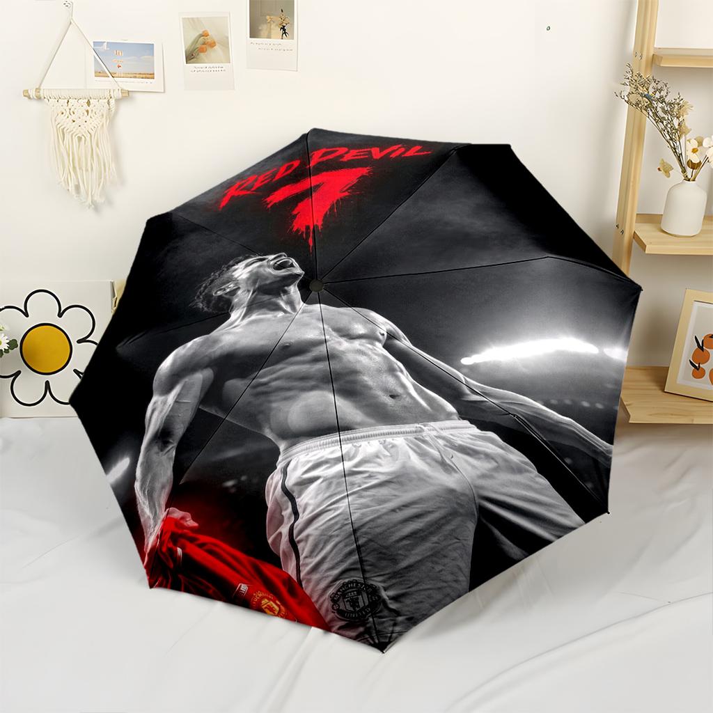 Cristiano Ronaldo's Legacy Outdoor Automatic Umbrella Folding Umbrella with 8 Ribs Durable Plastic & Iron for Women/Men Stylish Accessory
