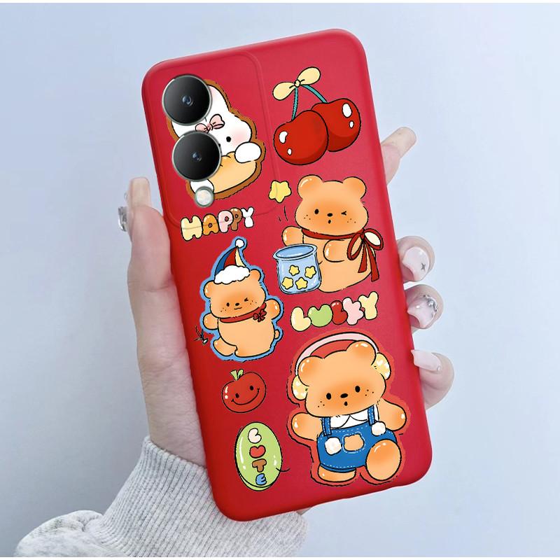 Cute Astronaut Panda Cartoon Phone Case For Vivo Y17s 2023 Casing TPU Slim Back Cover For Vivo Y17S 4G V2310 Soft Silicone Cases