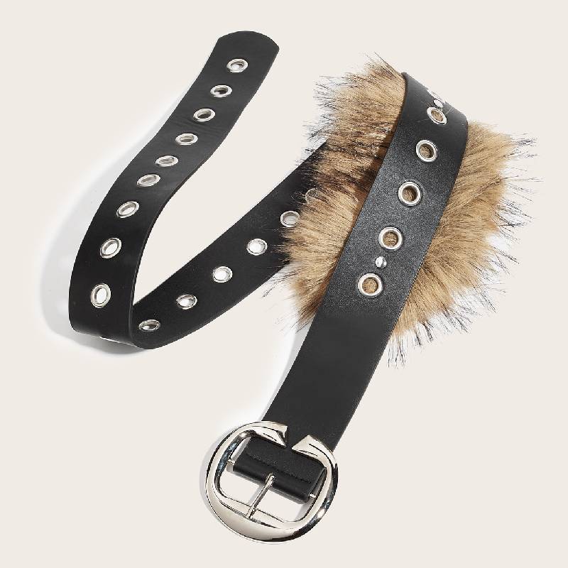 

Unique Wide Faux Leather Waist Band With Irregular Pattern For Streetwear Look