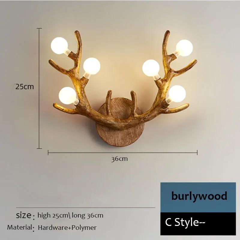 Nordic Creative Tree Branch Night Light Living Room TV Background Wall Lamp Modern and Simple Bedroom Retro Bedside Led Lighting