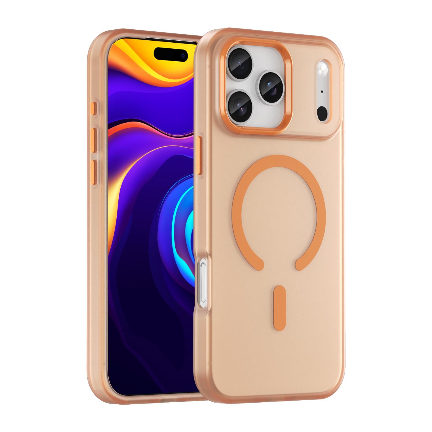 

Magnetic Wireless Charging Magsafe Phone Case For iPhone 17 Pro Max 17Air 17Pro iPhone17 Luxury Ultra Thin Soft Silicone Cover For iPhone 17 Air помаранчевий