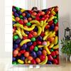 Mixed Colorful Fruit-shaped Candies, Including Bananas, Cherries, and Ovals. for All Seasons Blanket Lunch Break Throw Gift