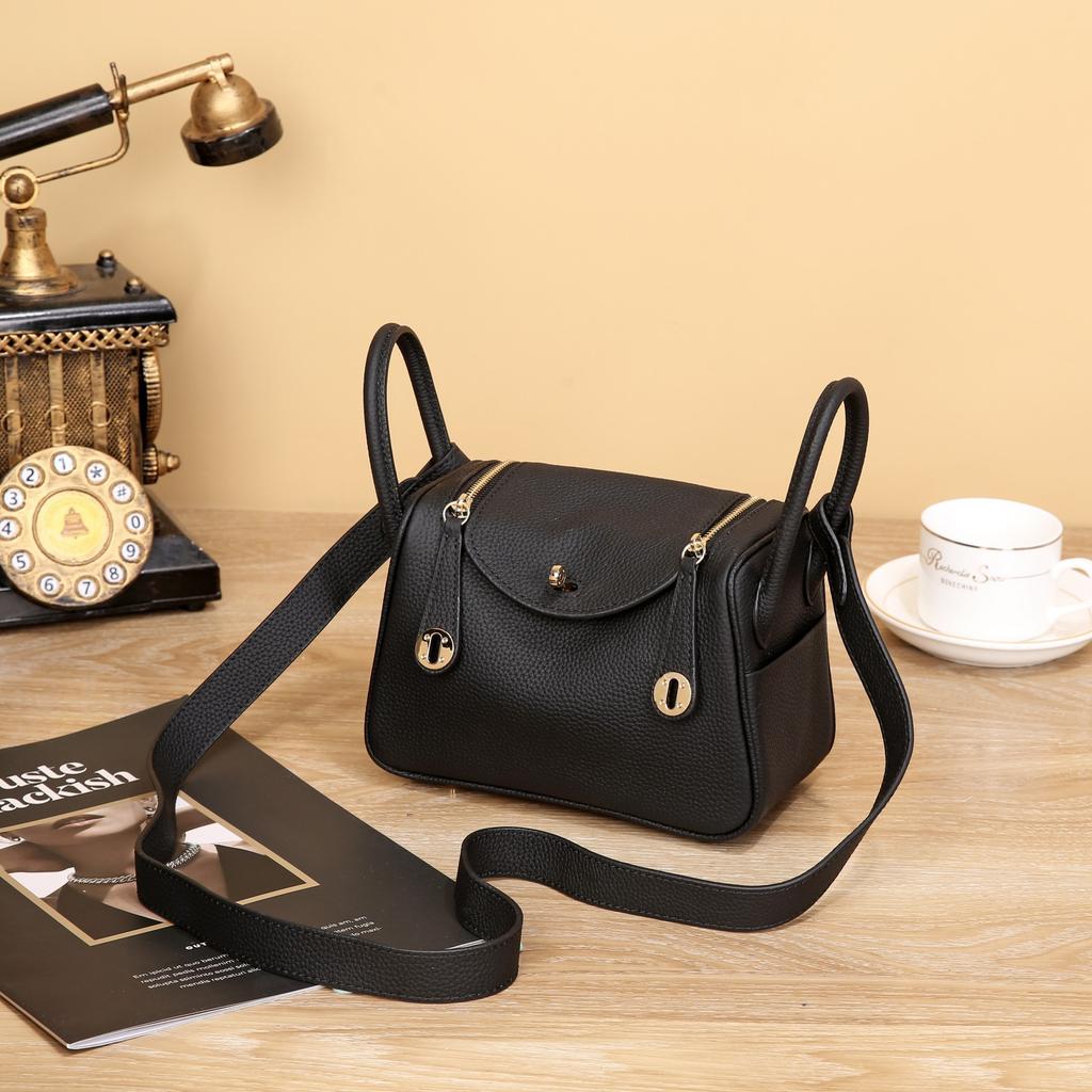 New mini lindy bag cowhide doctor bag genuine leather women's bag trendy shoulder crossbody portable pillow medicine bag
