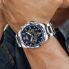 Men's Quartz Watch with Subdials Analog Wristwatch with Date-Display Waterproof Luminous Chronograph Dress Watches Stainless Steel Band