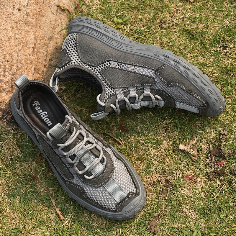 Men's Outdoor Running Shoes Simple Casual Shoes Lightweight Sports Shoes Hollow Out Breathable Sneakers Non-Slip Hiking Footwear