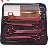 7,5'' Professionelle Tierpflege Schere Haarschneide Fischgräten Ausdünnungs Kamm Hämostaten Pinzette Japan 440C Set Für Hund Katze Z3088