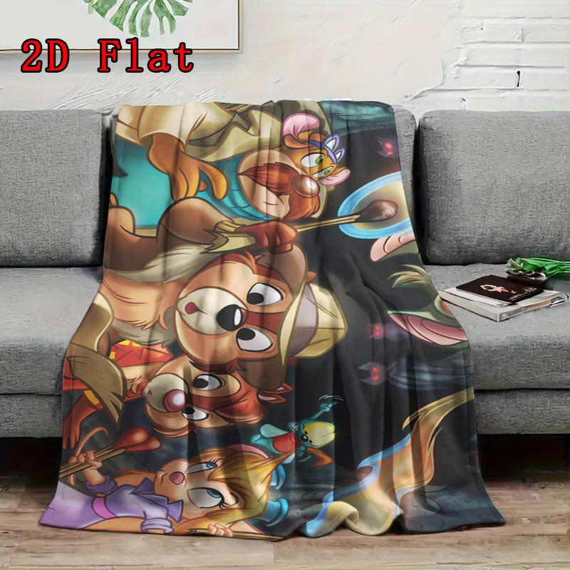 Chip'n Dale 2D Flat Pattern Flannel Blanket High quality All Seasons Warmth and Comfort Perfect for Christmas Gifts.DMT0925346