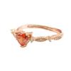 Yintai Imperial Concubine Rose Gold Heart-Shaped Red Zircon Ring: Luxurious Niche Design for Women