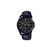 STANDARD Series 100 Meters Waterproof Quartz Movement Leather Strap Japanese and Korean Watch Men's Watch Black Dial MTP-1384BL-1A