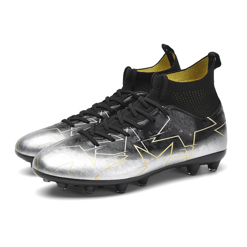 

Футбольные бутсы 35–47, футбольные бутсы унисекс, эластичные носки с длинными гвоздями и высокой лентой, тренировочные искусственные луга, спортивные тренировочные футбольные бутсы для занятий спортом на открытом воздухе 47 чёрный