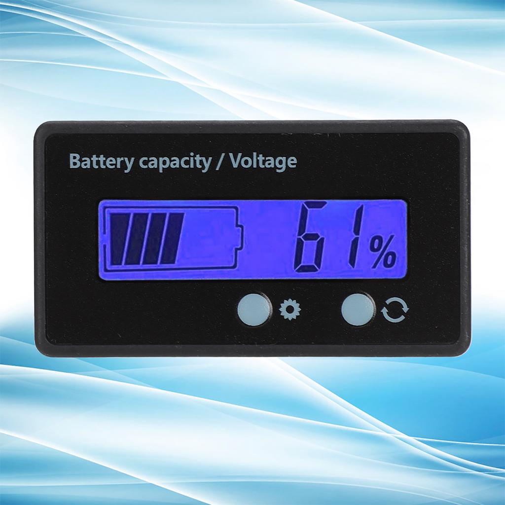 GY 6GS Battery Power LCD Display Voltage Meter 12 84V with Light Alarm Function (Blue Light)