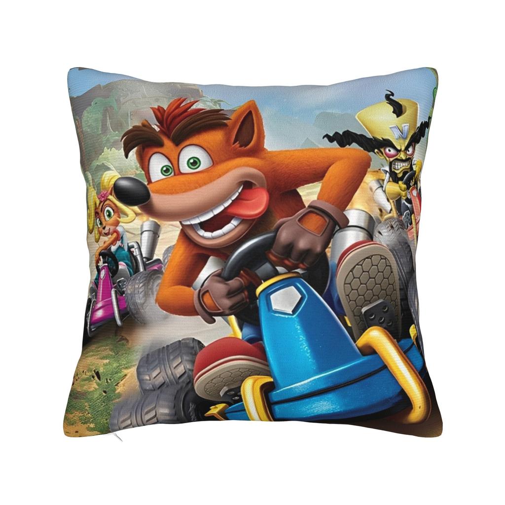 Dekorative Kissenbezüge Crashs Bandicoots Cartoon Merch Sitz Videospiel Kissenbezug Hülle Dropshipping Mehrere Größen