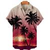 Summer Short-sleeved Men's Shirt Hawaiian Loose Beach Men's