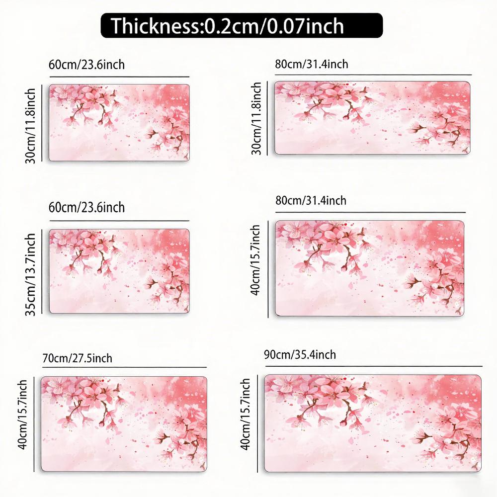 Japanese Cherry Blossom Vintage Mouse Pad Large Rubber Antislip Desk Accessories Mousepad for Office Gamer Keyboard Decor Mat