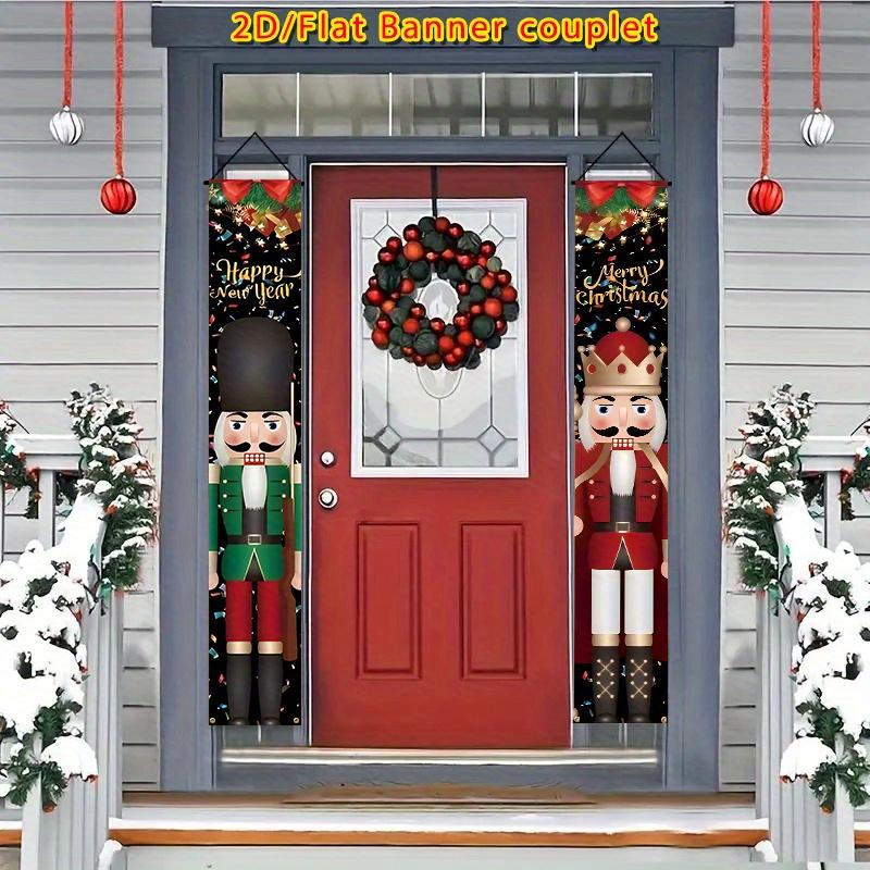 2pcs Christmas & Chinese New Year Large Door Couplet Red Golden