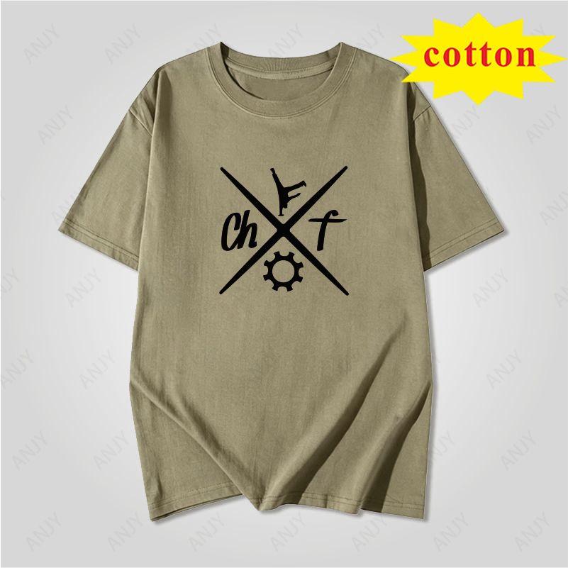 Minimalist Scissors Wine Glass Printed Short Sleeve Tshirt Line Pattern Unisex Casual Top