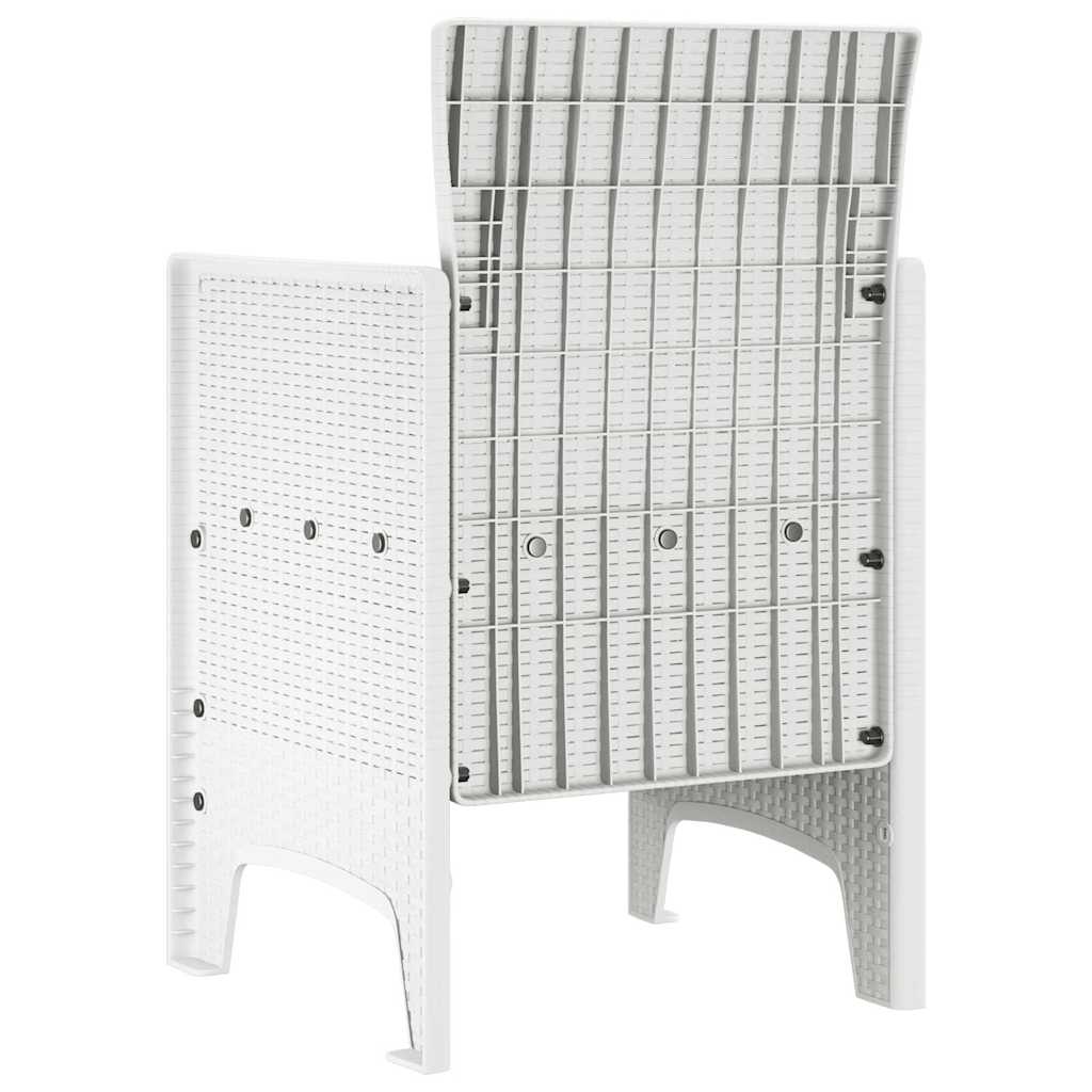 Garden Chair with Cushion 2 Pcs White 53 X 49 X 85 Cm Polypropylene