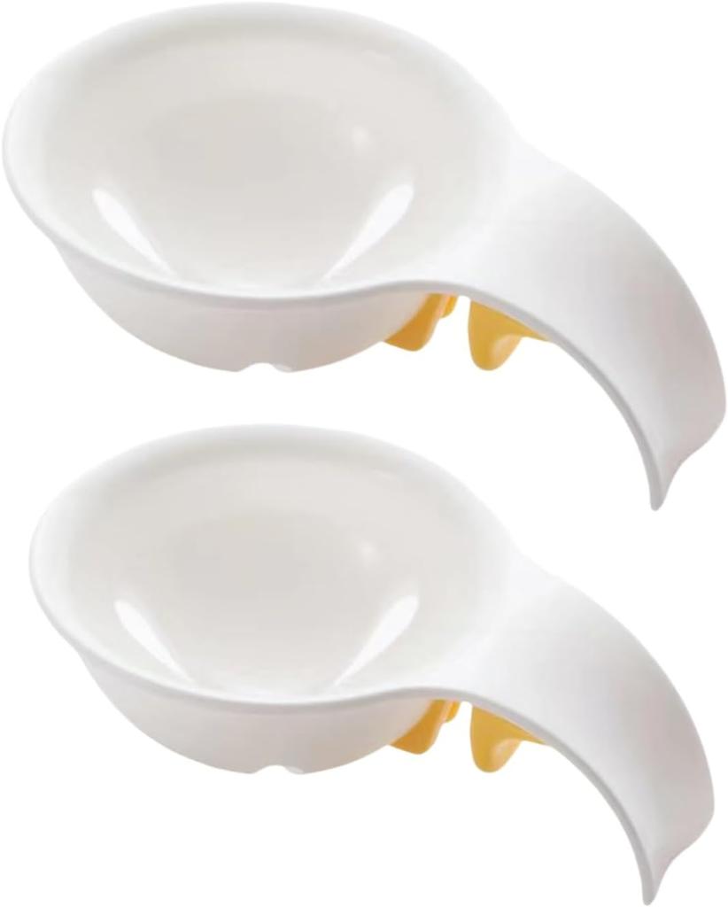 1/2pcs Egg Separator Egg Yolk Separator with Bowl Clip Egg White and Yolk Separation Kitchen Tools Hollow Design Easy Clean