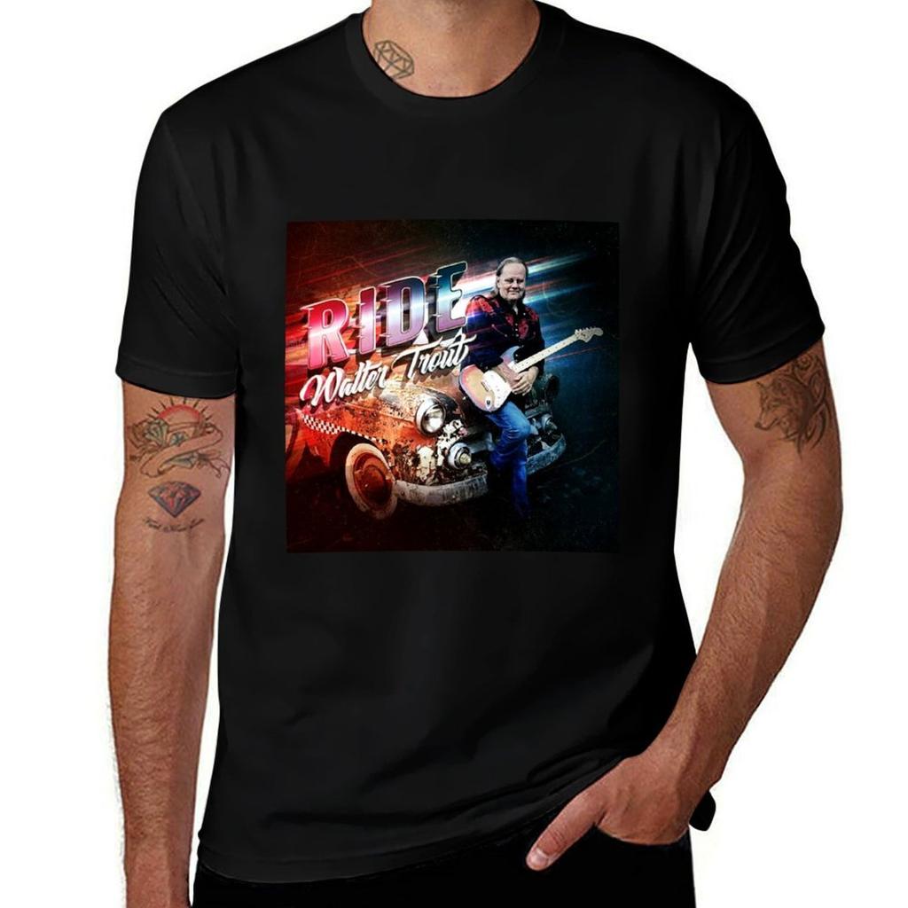 T-shirt Walter Trout Moda Casual a Maniche Corte