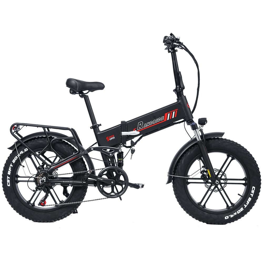 RANDRIDE YX20M Urbane Elektrofahrräder 500W Motor 48V 17Ah Akku 20x4-Zoll-Reifen mechanische Scheibenbremsen.