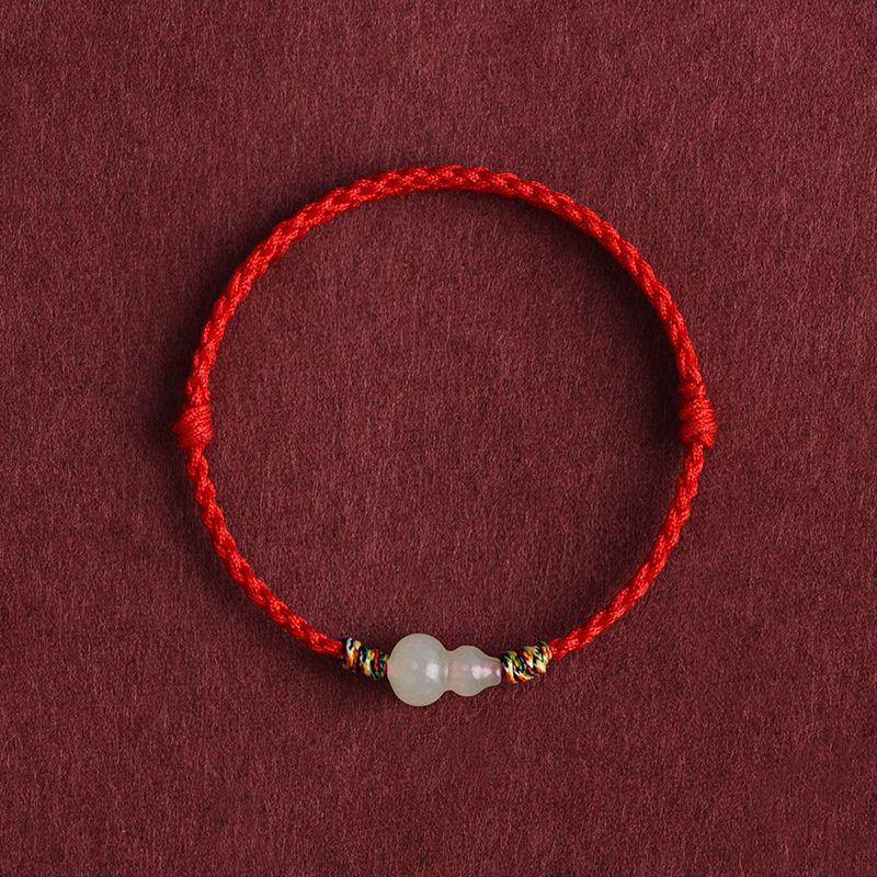 

2025 Новое поступление Фу Лу Натуральный Хэтяньский нефрит Тыква Красная веревка Браслет Ножной браслет Мужской и женский Год рождения Безопасность и Удача Несущий ремешок Ping An Red Bracelet]