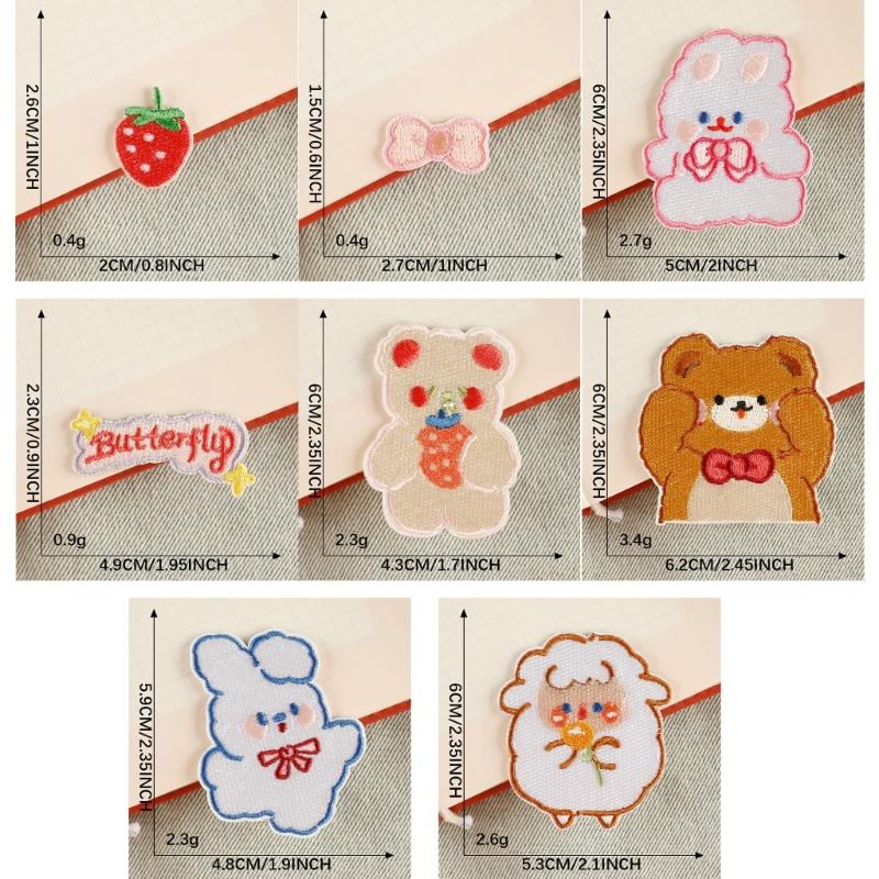 8 Pcs Cartoon Animal Iron On Patches Applique Patches Sheep Repair Patches Embroidery Patches for Clothes Bag Decoration