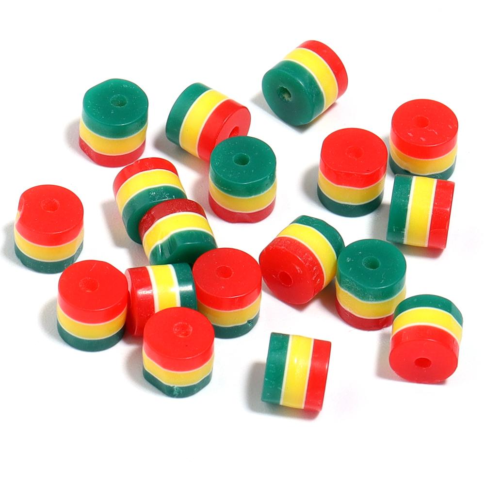 

50pcs Acrylic Stripe Beads Three Color Cylindrical Loose Spacer Bead For Jewelry Making DIY Crafts Bracelet Necklace Accessories 6X6mm