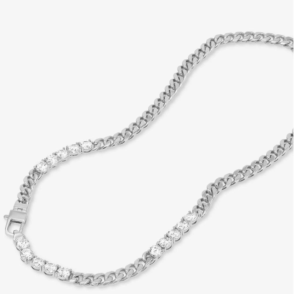 Elegant Cuban Zirconia Necklace Non-fading Accessory Rhinestone Bracelet Youth Jewelry