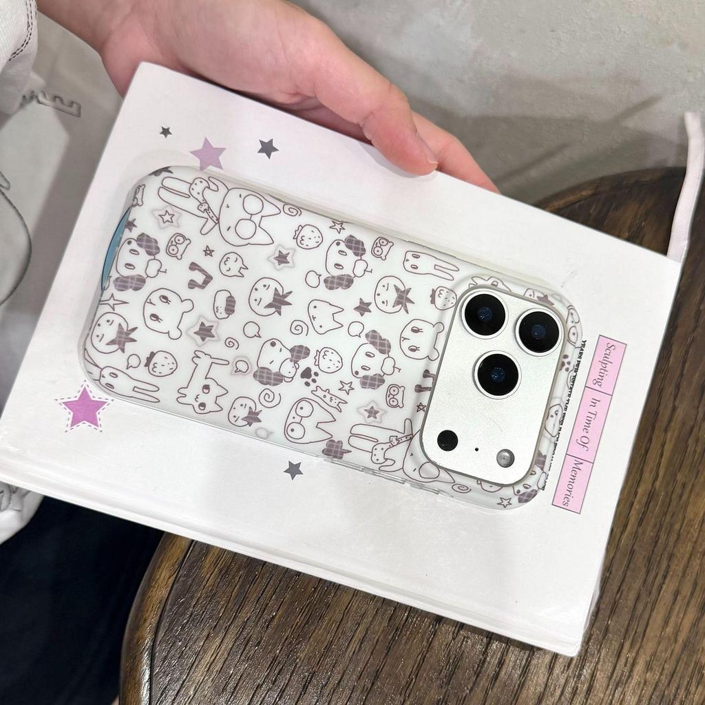 Cute Cartoon iPhone Case for 16ProMax/15/14 – Frosted, Anti-Drop