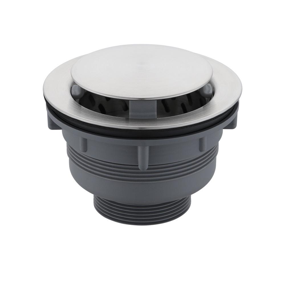 304 Stainless Steel Pop-Up Basket Strainer Sink Basin Drain Accessory for Single/Double Bowl with 58mm Interface.